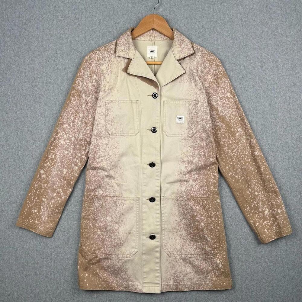 Vans x Julian Klincewicz Chore Coat Jacket Womens XS Long Acid Wash Pink Brown